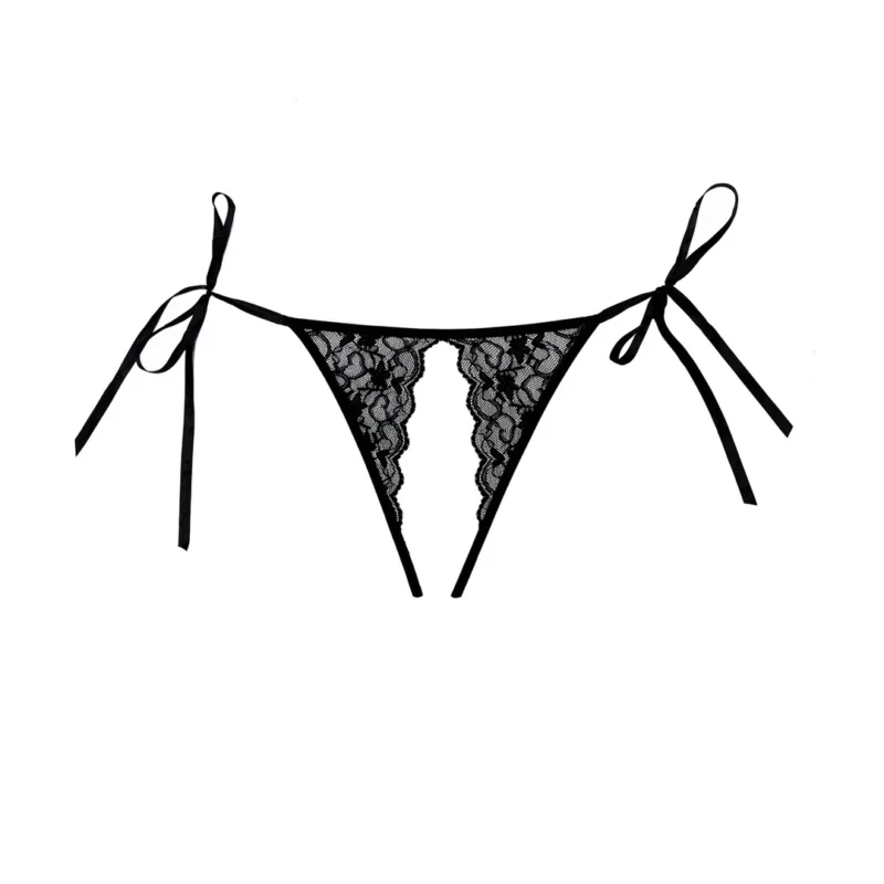 Lolita Lace Mesh Panties Open Front Design One Size