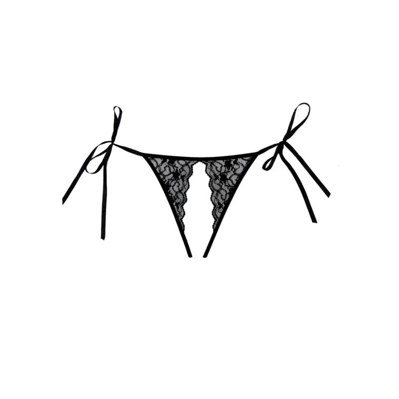 Lolita Lace Mesh Panties Open Front Design One Size