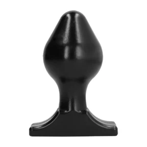 All Black Anal Plug Model 6 - 16 cm, Smooth Grooved Surface, Black