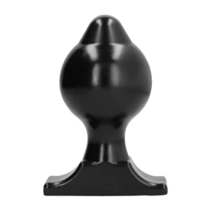 All Black Model 9018 Silicone Anal Plug 17.5 cm - Grooved Black Edition