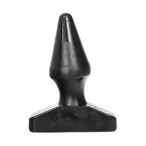 All Black Plug 16 cm - Grooved Silicone Analogue, Black
