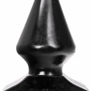 All Black Model 21,5 cm Silicone Intimate Plug with Grooved Design