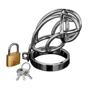 Captus Stainless Steel Compact Chastity System with Locking Ring