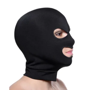 XR Brands Spandex Face Mask with Eye and Mouth Openings - Black Universal Fit