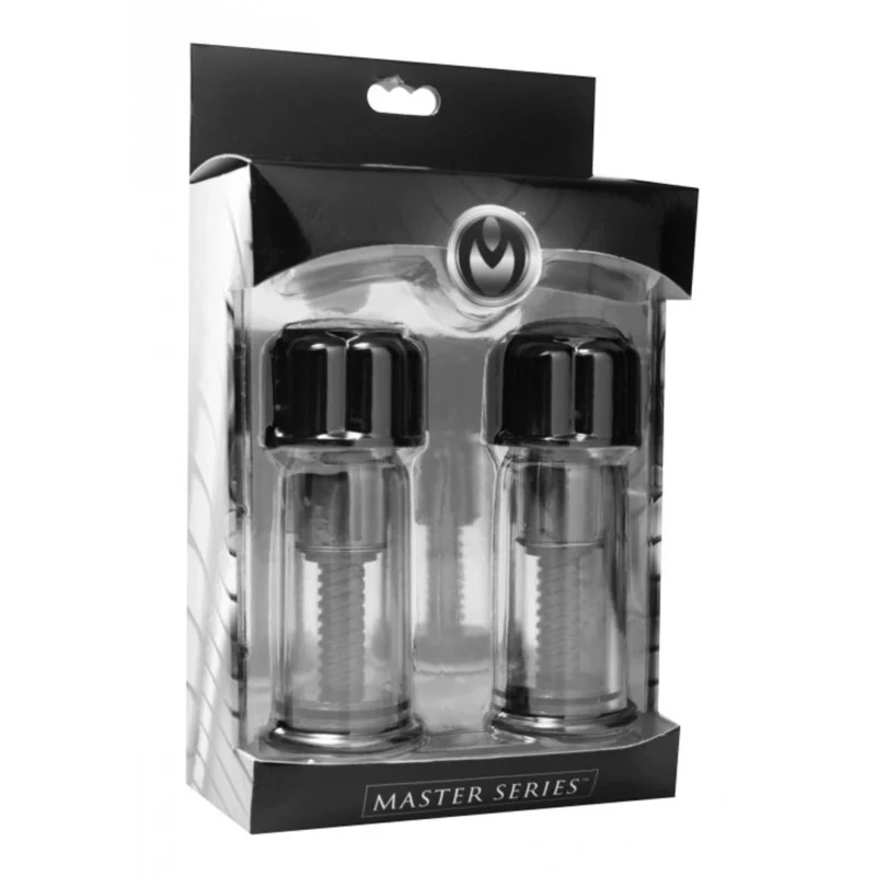XR Brands Black Max Precision Suction System for Nipple Stimulation - 2 pcs