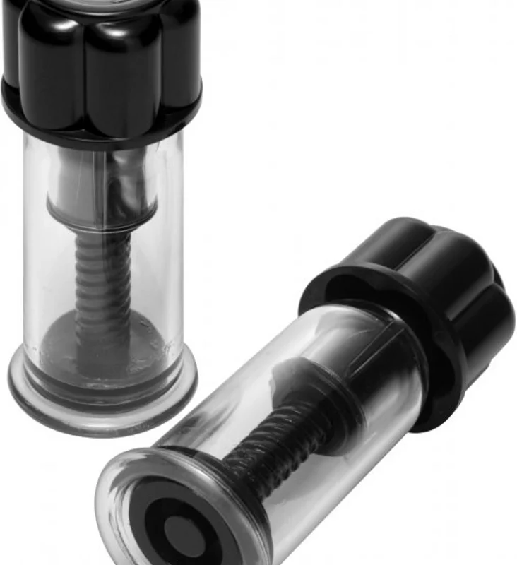XR Brands Black Max Precision Suction System for Nipple Stimulation - 2 pcs