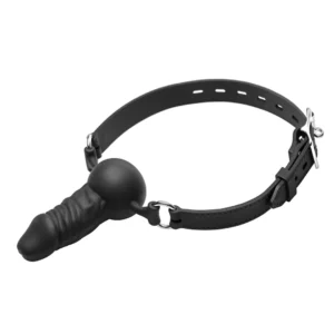 XR Brands Suppressor Silicone Gag with Adjustable Straps Black
