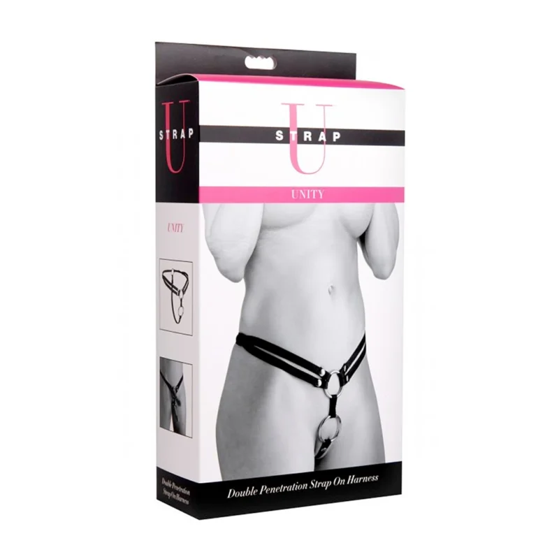 XR Brands Unity Adjustable Double Ring Harness System Black