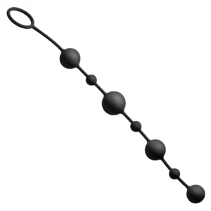 XR Brands Linger Graduated Silicone Flexible Anal Beads 30 cm Black