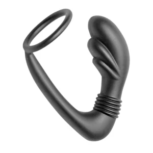 Cobra Silicone Dual-Action Prostate System with Cockring, Black