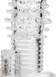 Master Series Vibrating TPR Intimate Sleeve Clear 3.5in