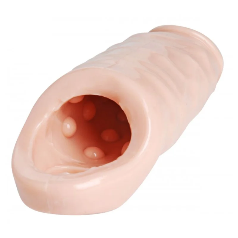 XR Brands Really Ample XL Extension Sleeve with Studded Interior, Transparent