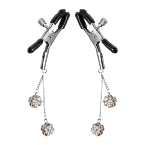 XR Brands Adjustable Nipple Clips with Rhinestone Embellishments