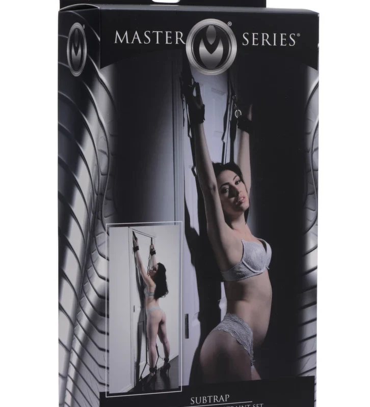 XR Brands Subtrap Adjustable Over-the-Door Restraint Set Black