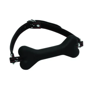 XR Brands Hound Adjustable Silicone Dog Bone Gag Red Strap
