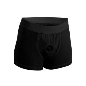 Mod Active-Style Harness Boxer Brief with Flexible O-Ring M/L Black