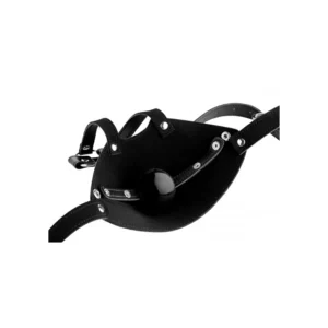 Master Series Ball Gag Adjustable Head Harness - Black, Removable Gag