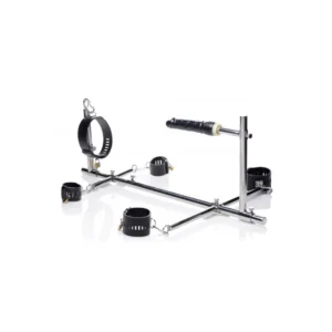 XR Brands Imprisoned Metal Restraint System with Adjustable Attachment Black