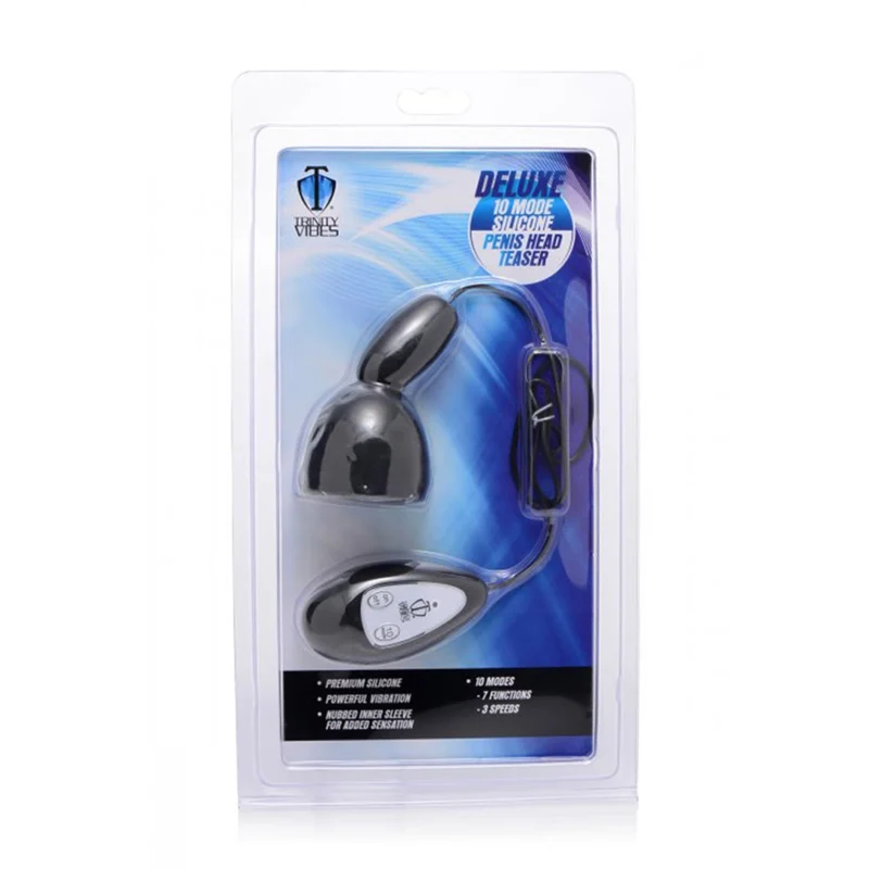 XR Brands Deluxe Silicone Head Stimulator 10-Mode Black