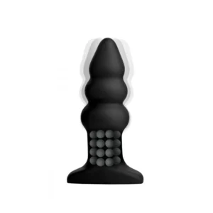 XR Brands Model I Ribbed Rotating Plug with Remote Control, Silicone