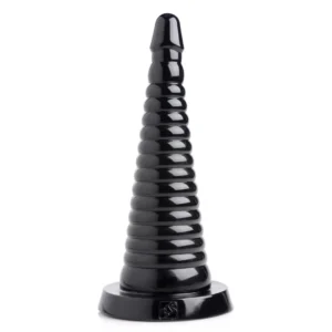 XR Brands Master Series Ribbed Intimate Cone Black 28.5cm Large Size
