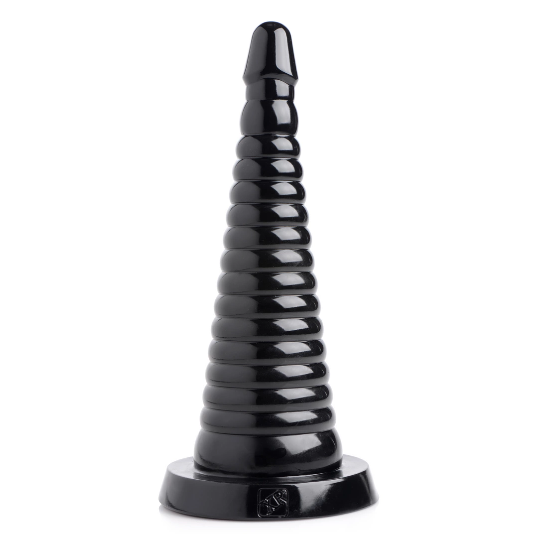 XR Brands Master Series Ribbed Intimate Cone Black 28.5cm Large Size ...