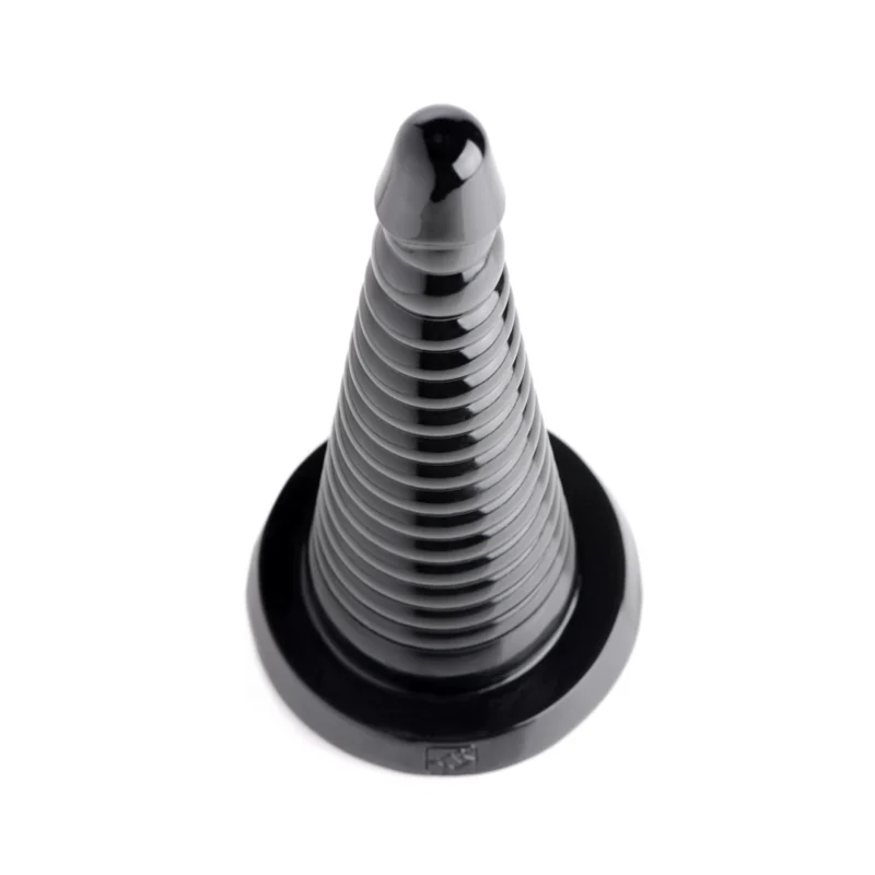 XR Brands Master Series Ribbed Intimate Cone Black 28.5cm Large Size