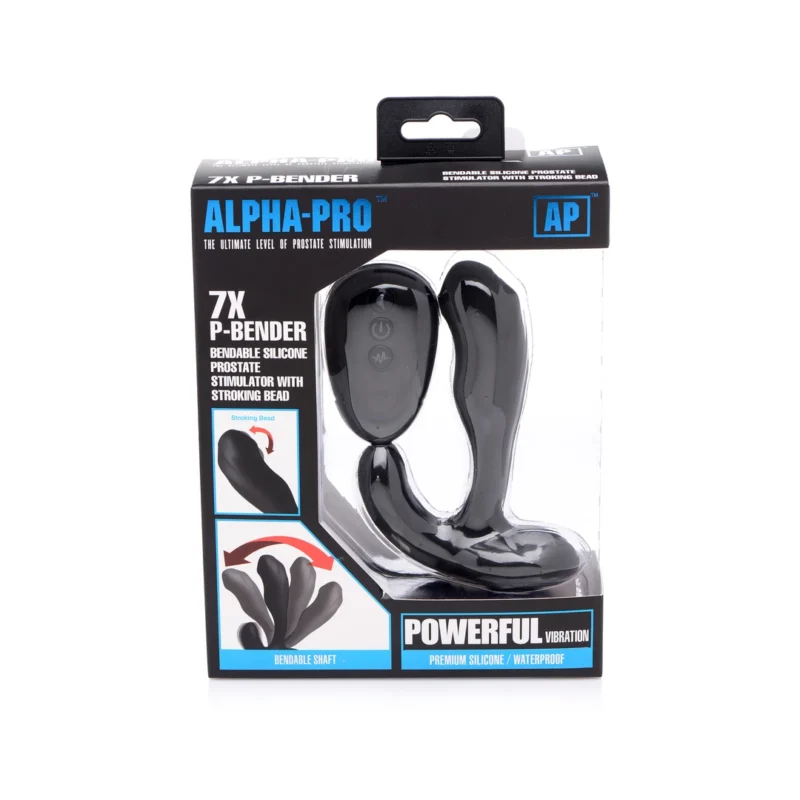 XR Brands 7x P-Bender Flexible Prostate Massager with Remote, Black