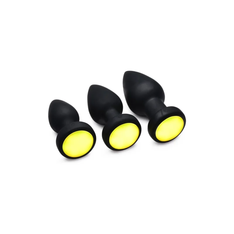 XR Brands Vibrating LED Plug Small - Silicone, 7 Modes, Remote Control