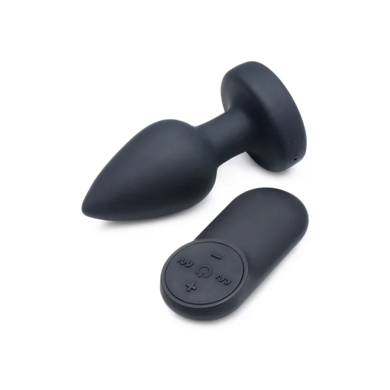 XR Brands Vibrating LED Plug Small - Silicone, 7 Modes, Remote Control