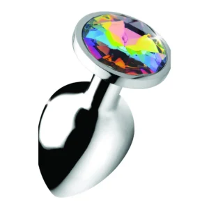 Rainbow Prism Large Gem Plug - Aluminum, Colorful Crystal Base