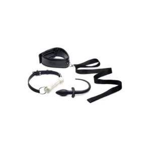 XR Brands Master Series Puppy Play Silicone Set with Collar & Tail Plug