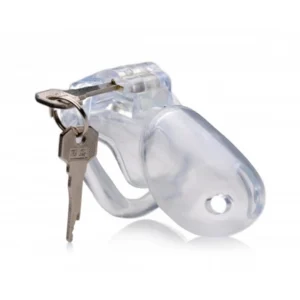 XR Brands Clear Captor Chastity Device Small - Transparent ABS, 4 Rings