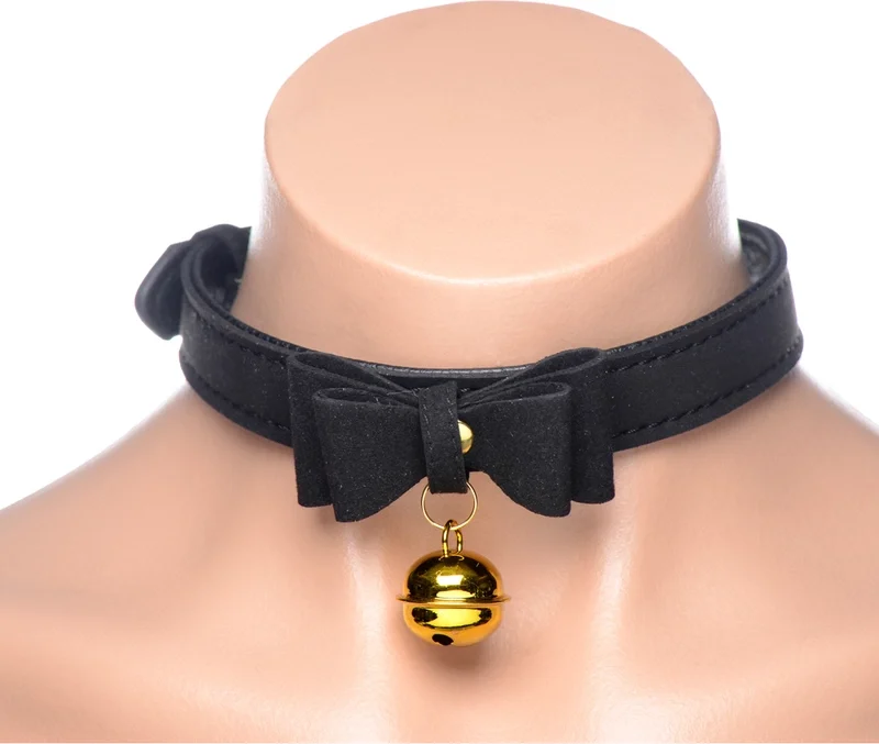 Golden Kitty Adjustable Cat Bell Collar Black/Gold by Golden Kitty