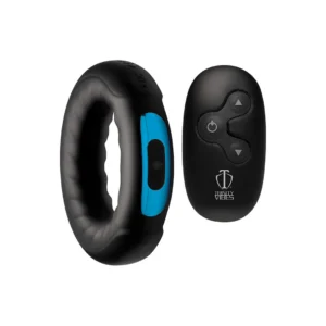 XR Brands Silicone Vibrating Ring Remote Control Black Waterproof USB