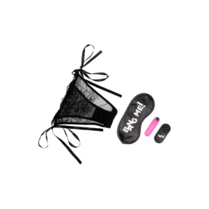 XR Brands Power Panty Set - Lace Panties, Wireless Bullet & Satin Blindfold