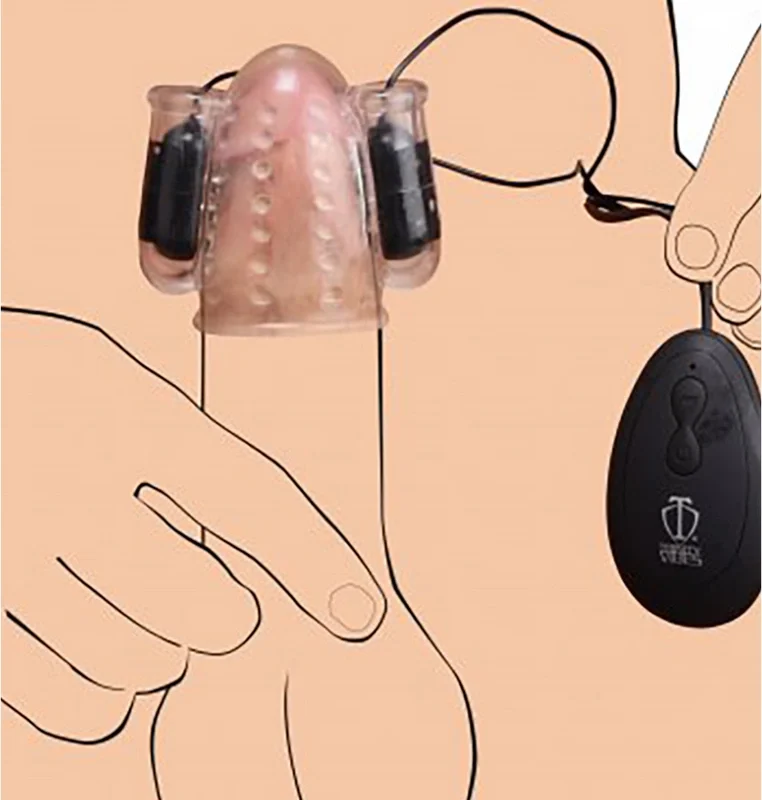 XR Brands Master Series Dual Vibrating Silicone Intimate Head Massager