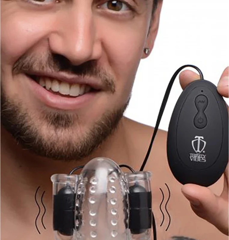 XR Brands Master Series Dual Vibrating Silicone Intimate Head Massager