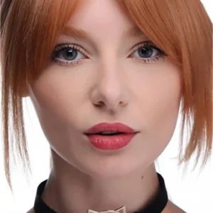 XR Brands Kinky Kitty Slim PU Leather Choker Black Adjustable Ring