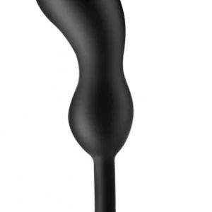 XR Brands Weighted Silicone Anal Plug Small Ergonomic Design Black