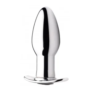 XR Brands Chrome Blast Small Metal Plug Rechargeable Vibrating Remote