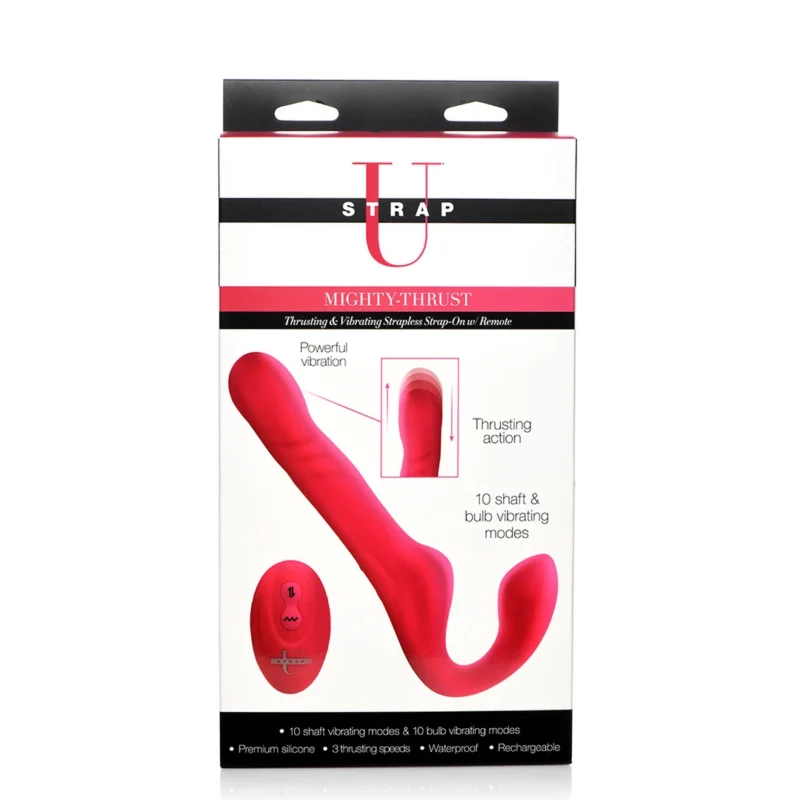 Mighty-Thrust Strapless Dual-Action System with Remote Control, Silicone