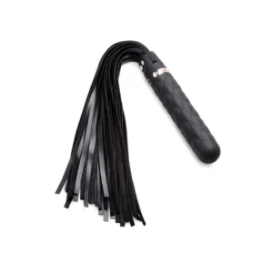 XR Brands Vibra-Lasher Silicone Vibrating Flogger Black 3 Modes