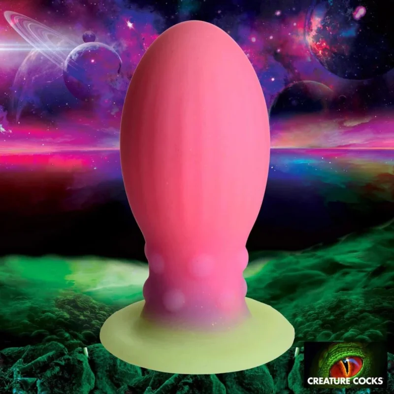 Creature Cocks Xeno Egg Silicone Glow-in-the-Dark Pink Medium