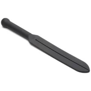 XR Brands Stung Silicone Tawse Black – Premium Split Strap Impact Tool