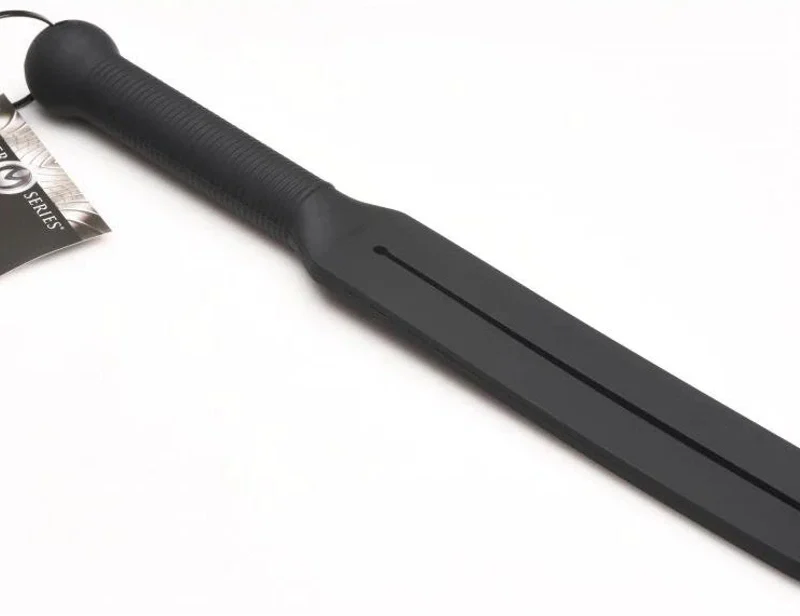XR Brands Stung Silicone Tawse Black - Premium Split Strap Impact Tool
