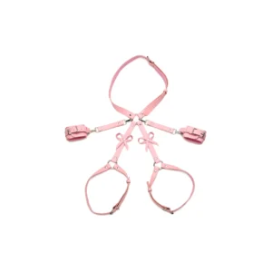 Sportsheets Body Harness with Decorative Bows XL/2XL Pink Vegan Leather
