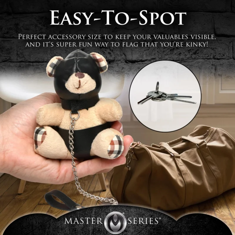 XR Brands Hooded Teddy Bear Keychain Tan - Novelty Plush Accessory 4.2in