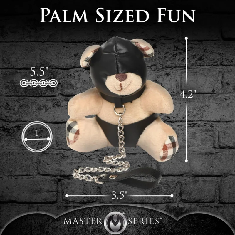 XR Brands Hooded Teddy Bear Keychain Tan - Novelty Plush Accessory 4.2in