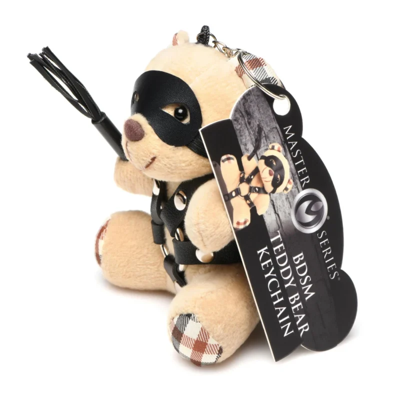 Trinity Vibes Shibari-Inspired Teddy Bear Keychain, Burnt Orange, 10cm